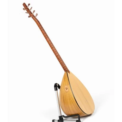 Handgjord handgjord saz med lång hals av mullbärsträ, med pinnar av rosenträ